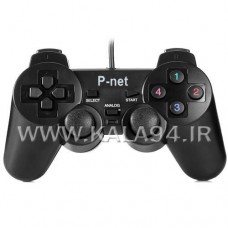 گیم پد P-net X.2 / تک دسته / شوک دار / اتصال سیمی با درگاه USB / گارانتی 1402.08.30
